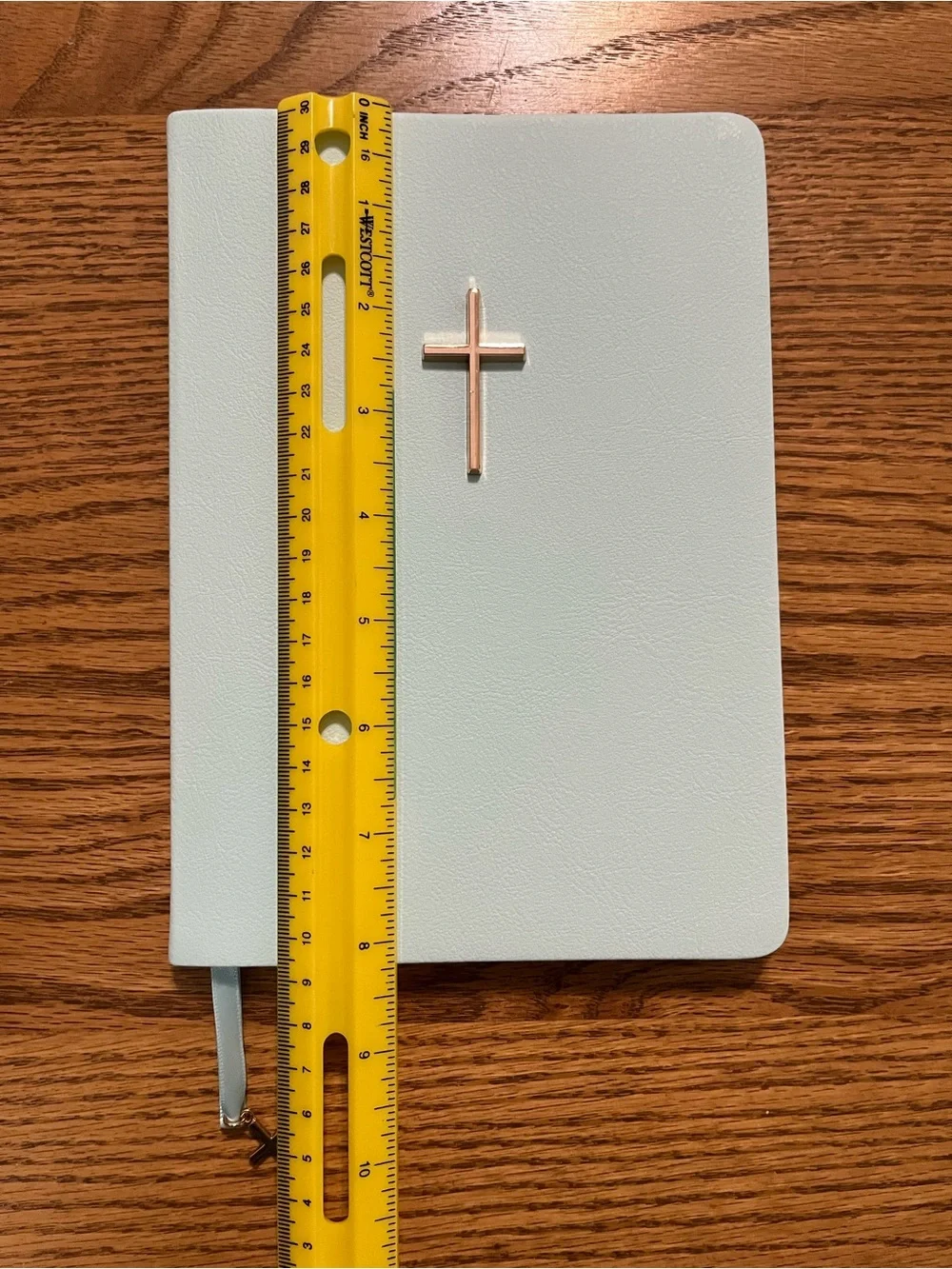 Light Blue Textured Journal with Ribbon Bookmark - Picture 6 of 7